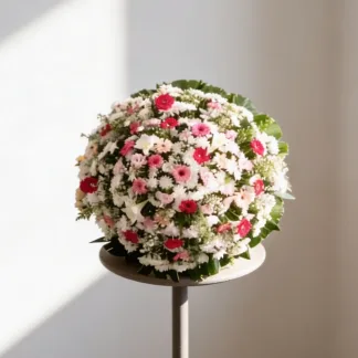 Coroa de flores coroa rosa 1 — pequena, vista 1